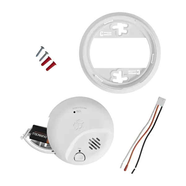 BRK First Alert SMIC0100-AC Hardwired Dual Smoke & CO Alarm with Battery Backup