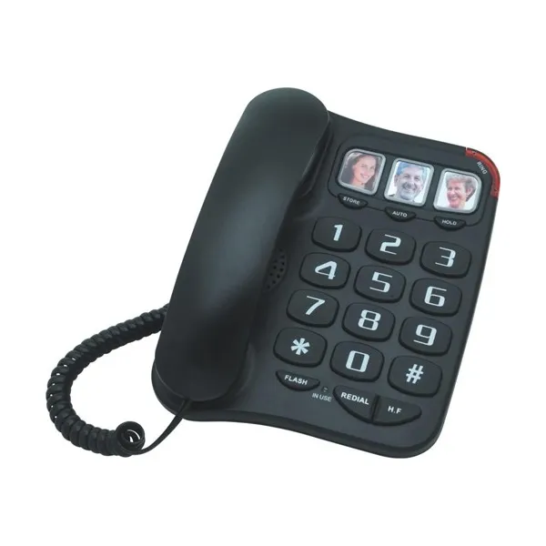 Future Call Amplified 3 Picture Phone with 2-Way Speakerphone (Black)