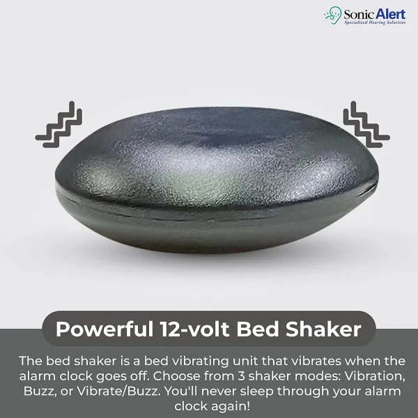 Sonic Alert Sonic Boom SBA475ss Vibrating Analog Alarm Clock | Dark Grey