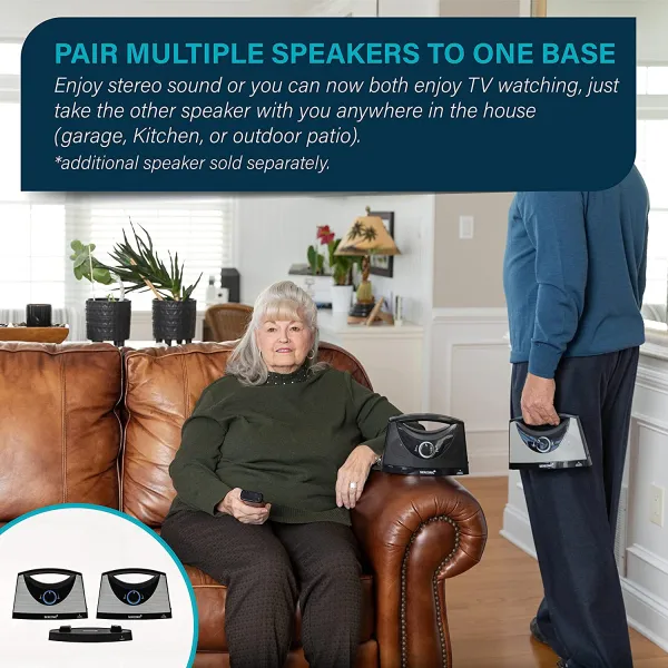 Sereonic Wireless TV Speaker | Dual Speaker Set