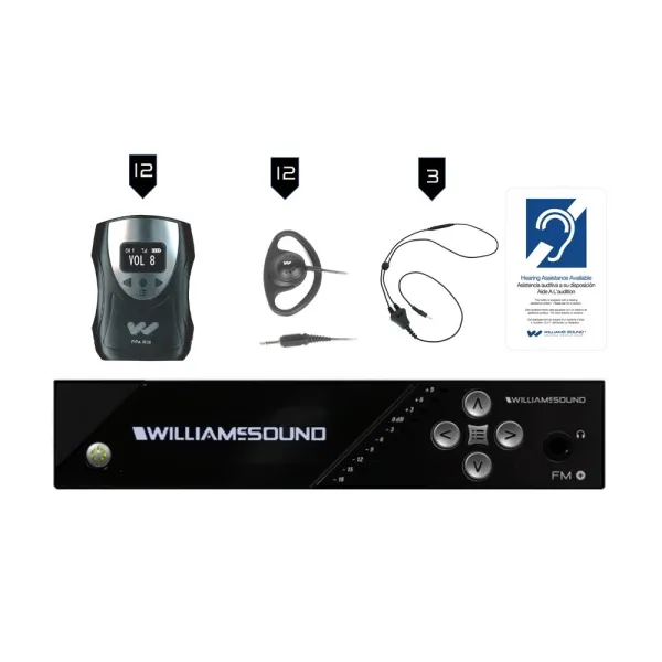 Williams Sound FM 558-12 Dual FM & Wi-Fi Assistive Listening System | 12 Listeners