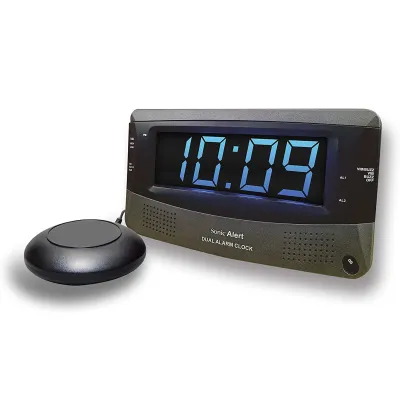 Sonic Alert Sonic Boom SBD375ss Vibrating Dual Alarm Clock | Dark Grey